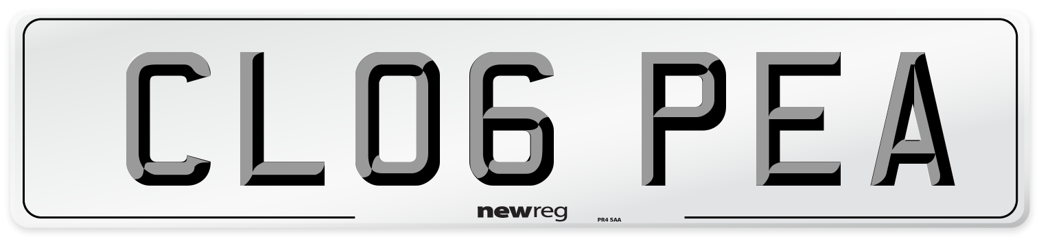 CL06 PEA Number Plate from New Reg